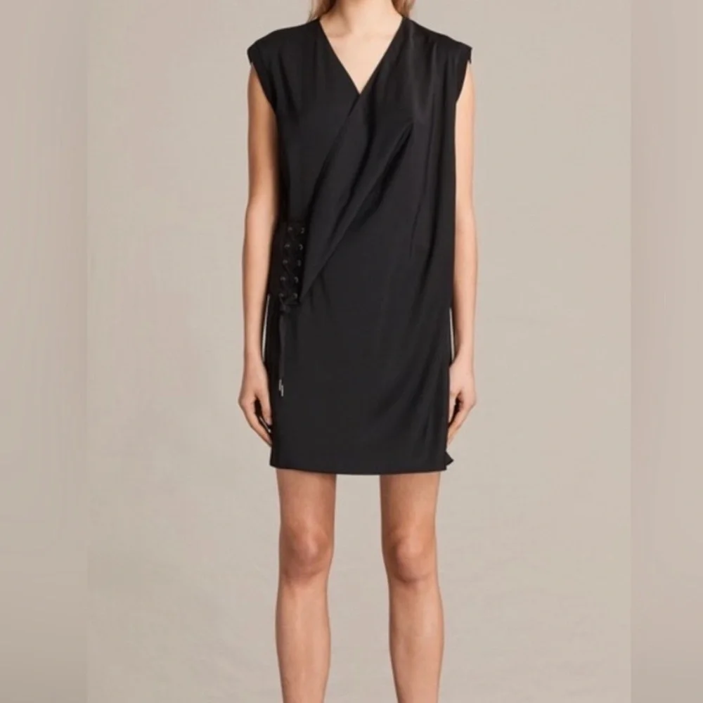 all saints black silk dress 1990s Tom Ford for Gucci Black Shift Dress with Link Buttons – Style &  Salvage main image 1